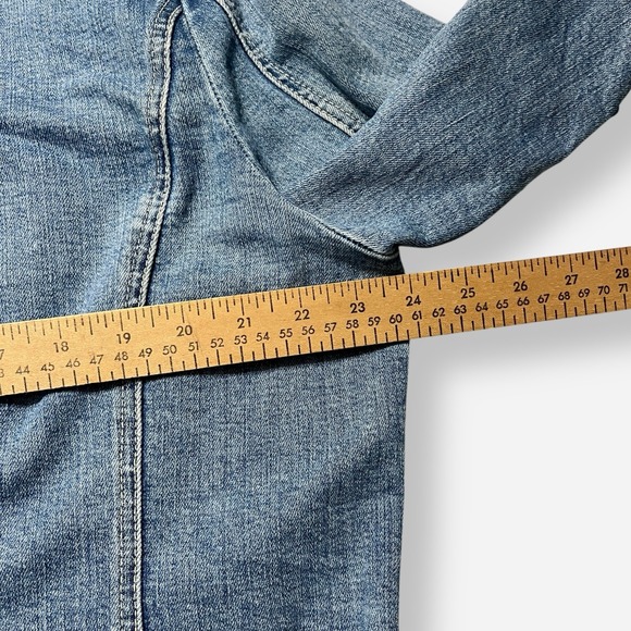 Live‎ A Little LAL Denim Jean Jacket XL Vintage Y2K Pearl Buttons 3/4 Sleeves - Picture 10 of 12